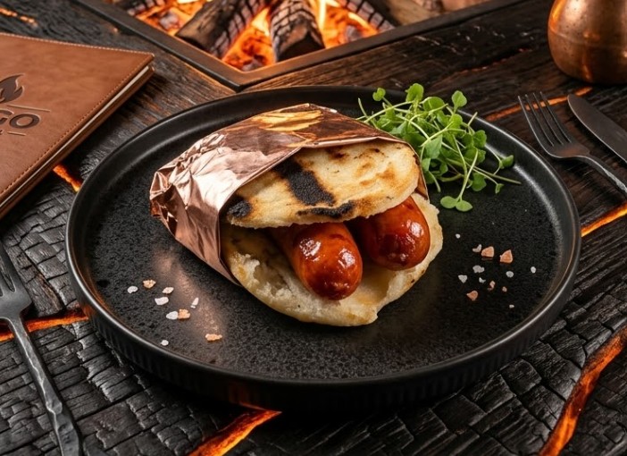 Arepa con Chorizo Picante